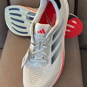 Adidas Men's White and Red Athletic Shoes
